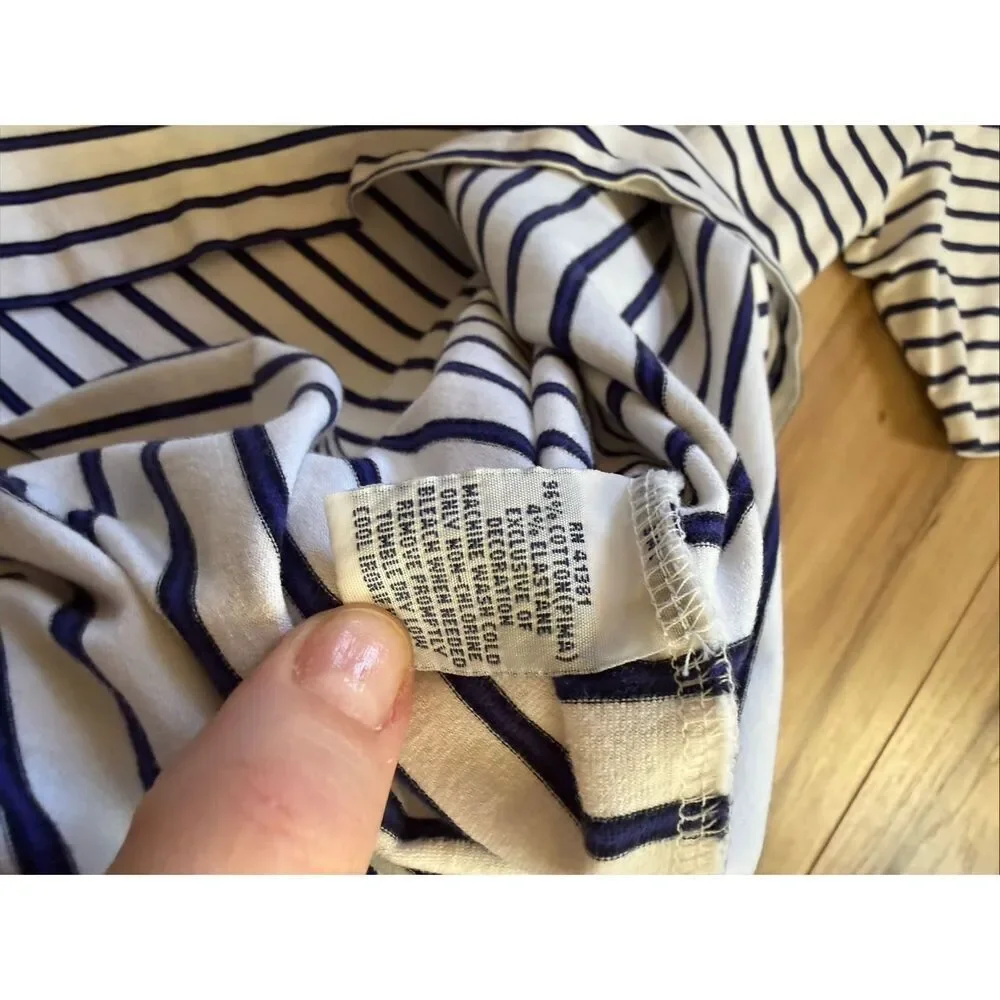 Polo Golf Ralph Lauren Mens Blue White Striped Stretch Lisle Polo Shirt XL